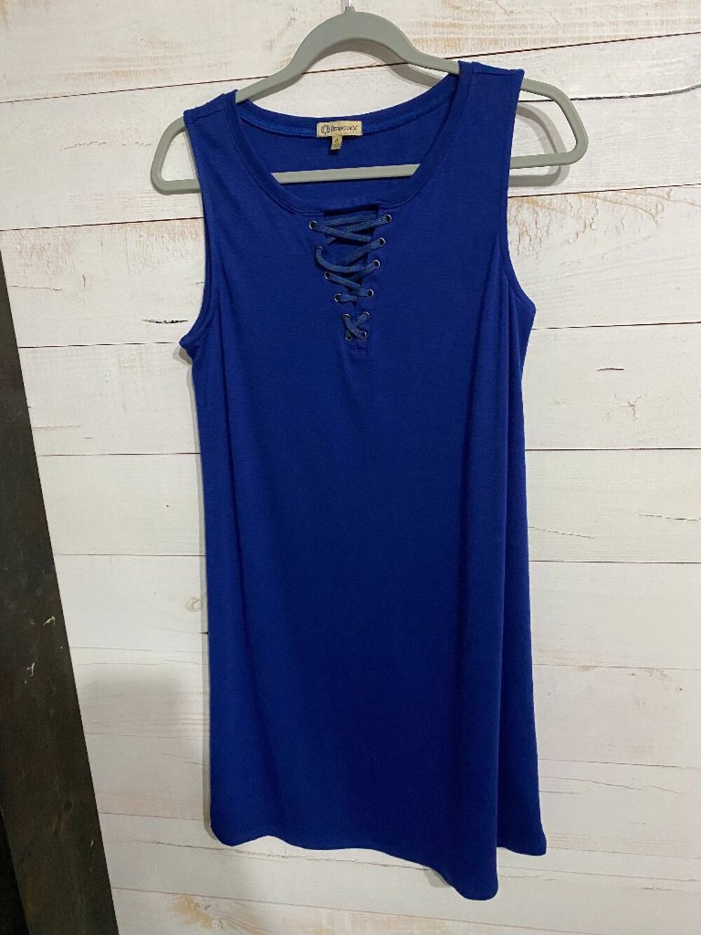 Democracy Royal Blue Sleeveless Jersey Knit Shift Dress Size Small S